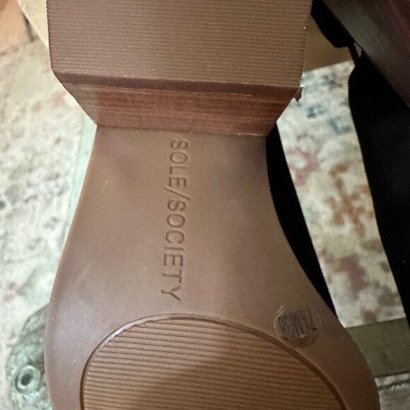 SOLE SOCIETY Caprica Open Toe Bootie (Black‎ Suede) US 7.8 EU 38 Boho Fall - Picture 7 of 8